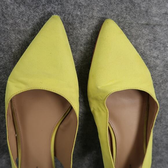 14th & Union Shoes Womens 9 Flats Slingback Pointed Toe Stretch Yellow Sandal - Picture 7 of 12